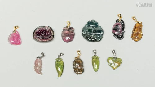 Group Chinese Tourmaline Toggles