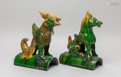 Chinese Ming Type Glazed Porcelain Beasts