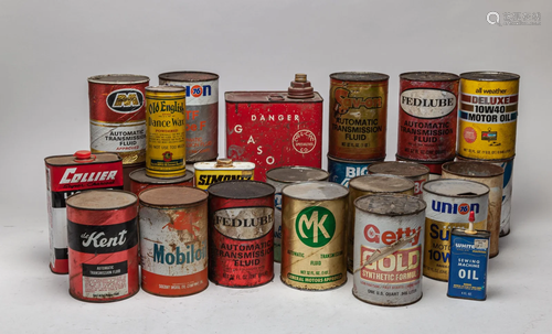 Estate Collectible Vintage Oil Litre Cans