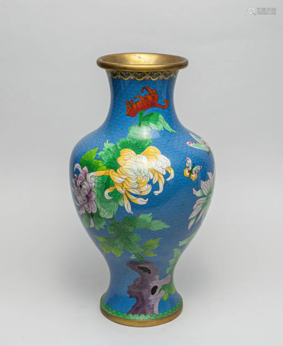 Large Chinese Export Cloisonne Cabinet Vase