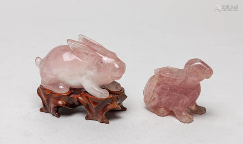 Two Chinese Rose Quartz Carvings