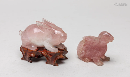 Two Chinese Rose Quartz Carvings