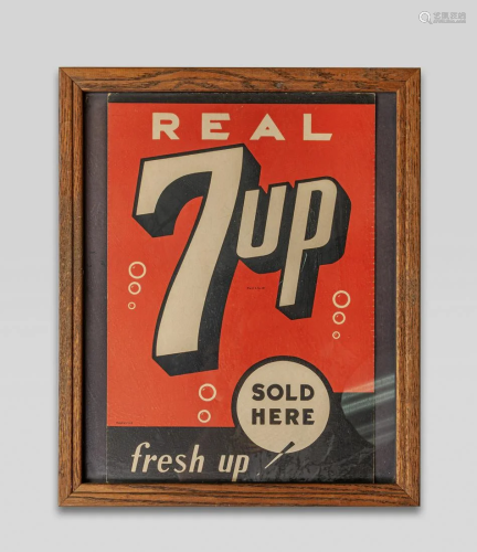 Vintage Framed 7 Up Sign