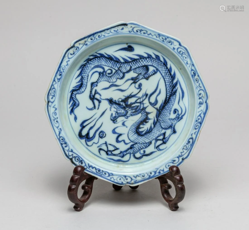 Chinese Shipwreck Type Porcelain Dragon Plate