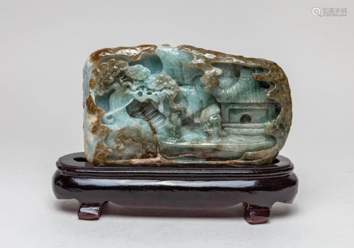 Rare Chinese Jade Jadeite Carved Table Sculpture