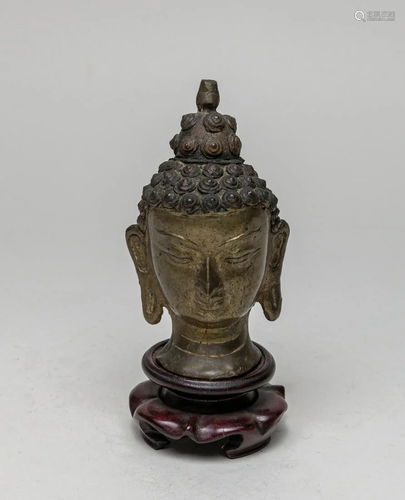 Chinese Bronze Buddha Head