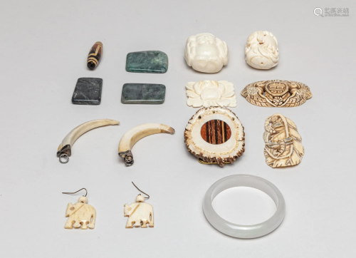 Chinese/Japanese Bone & Jade Jewelries