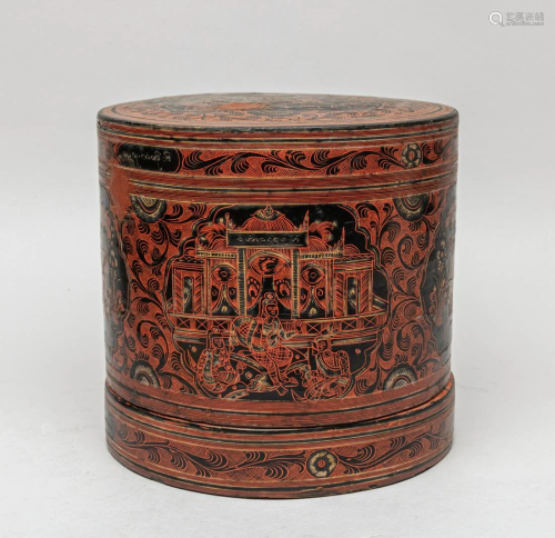 Old Thailand Lacquer Covered Box