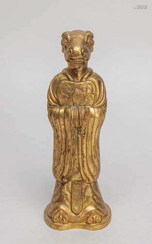 Chinese Gilt Brass Table Sculpture