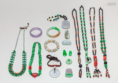 Estate Chinese Jade/Gem Stone Jewelries & Decors