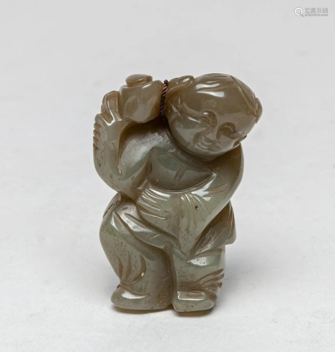 Chinese Carved Jade Boy, Ming Type
