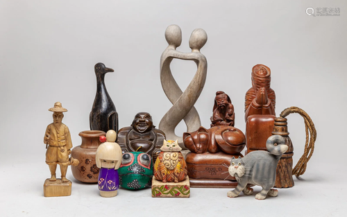 Estate Chinese & African Wood Sculptures