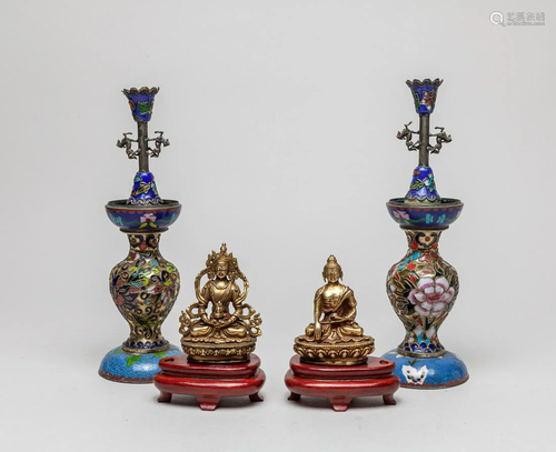 Estate Chinese Cloisonne & Brass Items