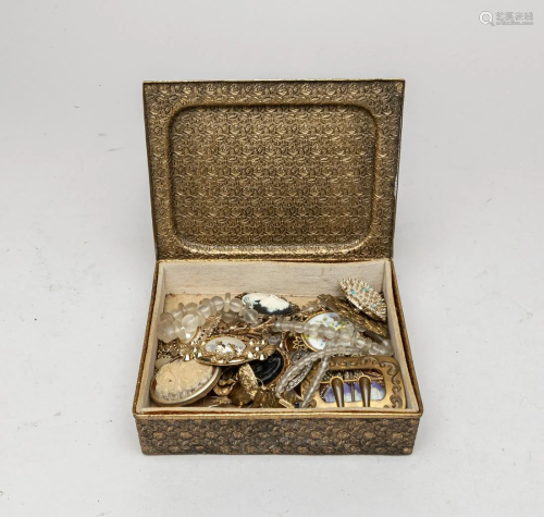 Box of English Victorian Type Jewelry