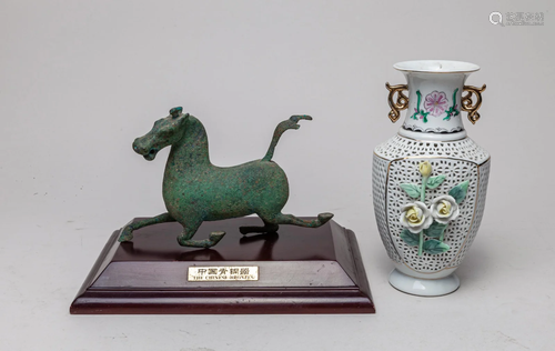 Estate Chinese Bronze & Porcelain Decors