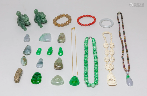 Estate Chinese Jade/Gem Stone Jewelries & Decors