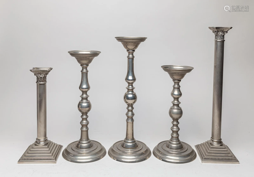 Designed Vintage Silver Color Candle Sticks