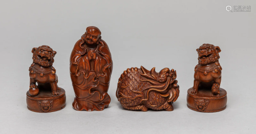 Estate Japanese Wood Carved Netsuke/Figures