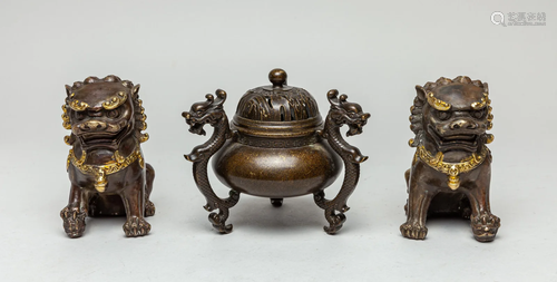 Group Chinese Brass Decors