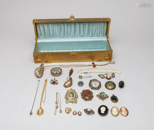 Box of English Victorian Type Jewelry