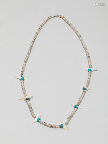 Vintage Zuni Shell & Turquoise Necklace
