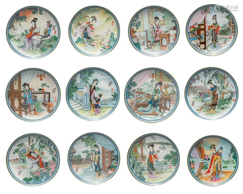 Chinese Export Famille Rose Porcelain Plate Sets