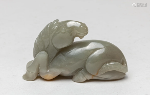 Chinese Carved Jade Horse Type Paper Weight