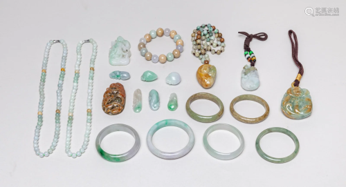 Estate Chinese Jade/Gem Stone Jewelries