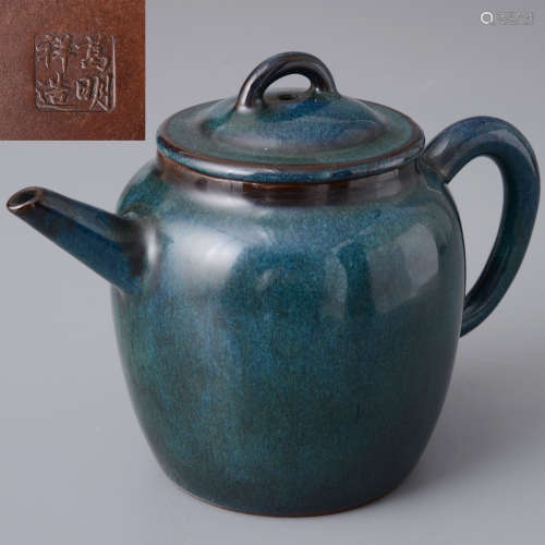 葛明祥海鼠釉茶壺