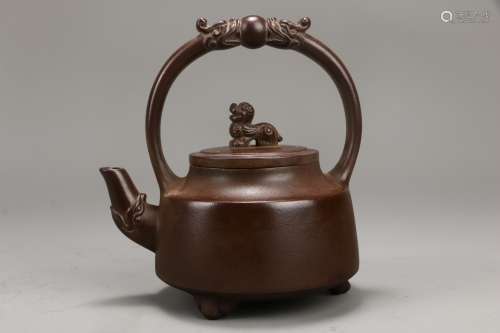 Loop-handled Zisha Teapot