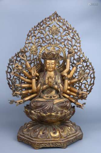 Wood Statue of Thousand-hand Bodhisattva