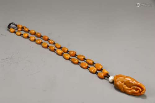 Shoushan Tianhuang Stone Finger Citron Necklace