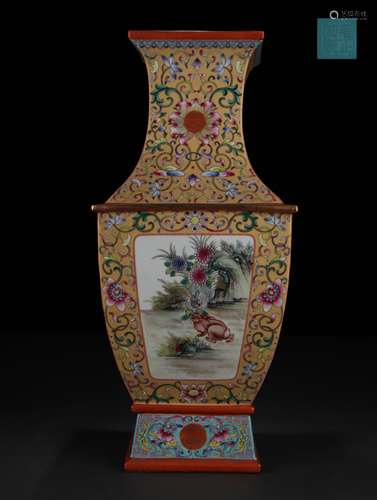 Enamel Square Vase