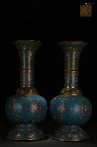 A Pair of Cloisonne Vases