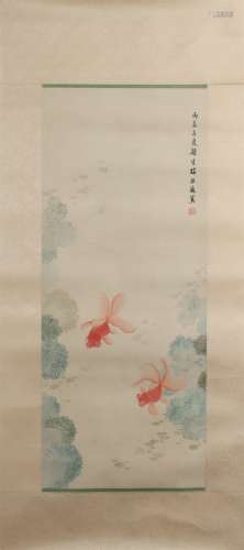Unframed Painting :Fish by Mei Zhenying