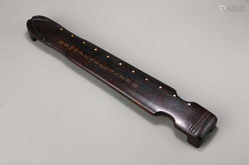 Red Sandalwood Guqin-shaped Paperweight