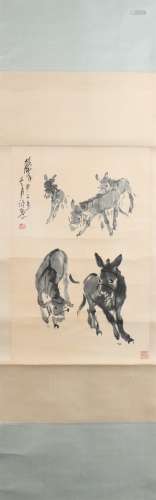 Painting :Donkeys by Huang Zhou