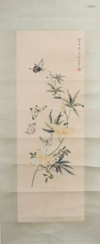Unframed Painting : Butterflies by Lu Xiaoman