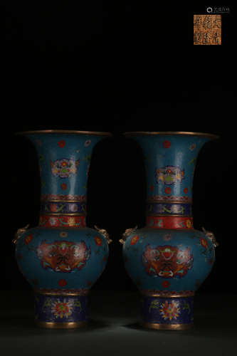A Pair of  Cloisonne Vases