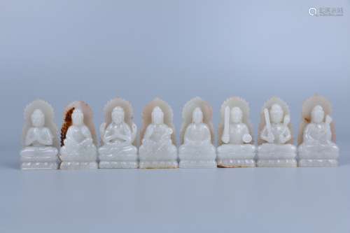 A Set of Hetian Jade Bodhisattva Ornaments