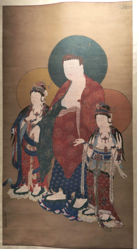 Chinese Painting Scroll of Buddha