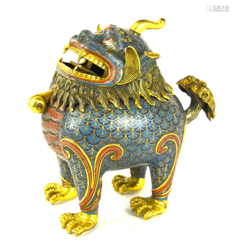 Small Chinese Cloisonne Animal Figure Censer