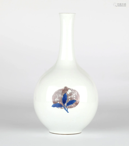 Chinese Porcelain Bottle Vase w. Pomegranate