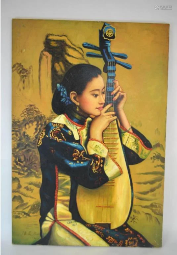 Chinese Signed Original Oil Painting on Canvas