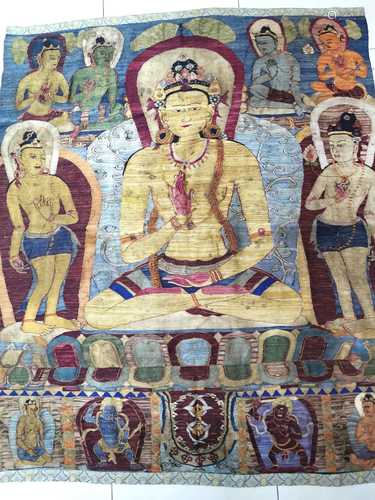 Large Chinese Silk Embroidered Thangka