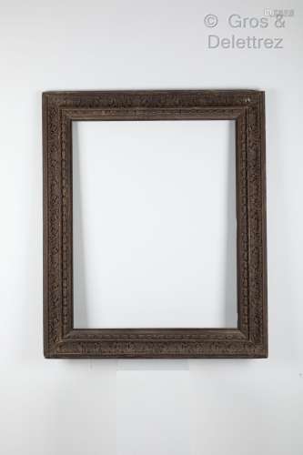 Cadre de miroir en bois et stuc doré. Fin XIX, début XXe 188...