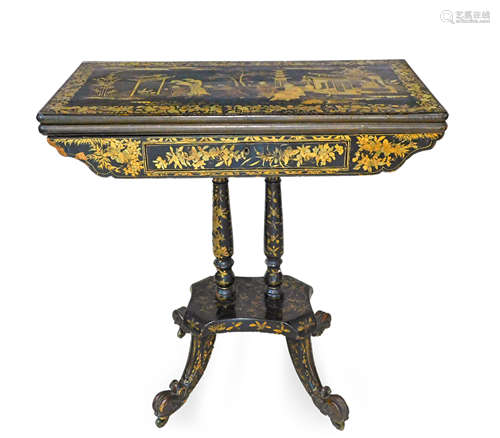 A 19th century lacquered French game table