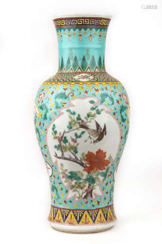 A 19th century Chinese vase from Qing period in Famille Vert...