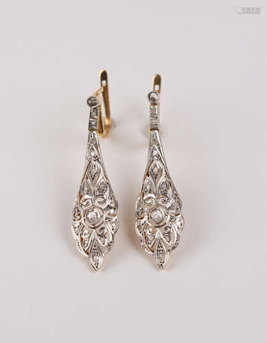 A pair of Art-Déco diamond earrings