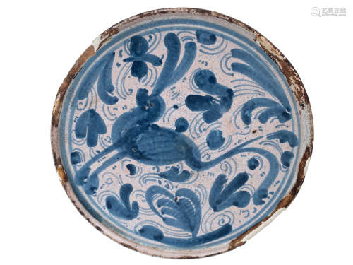 17th-18th centuries tray in Catalan pottery